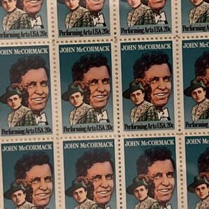 MNH 1984 John McCormack Performing Arts Sheet of 50 20c Stamps Scott #2090